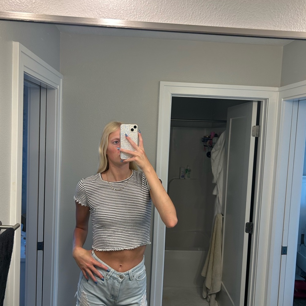 American Eagle Striped Croptop